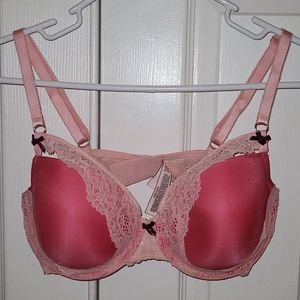 Pink lacy bra